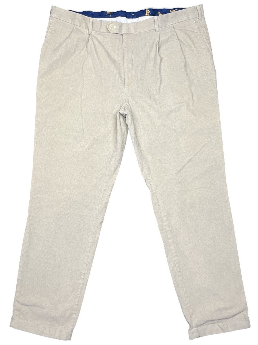 Lauren Ralph Lauren Men’s Beige Corduroy Pants 42x32 Pleated Front Classic Fit